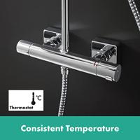 Hansgrohe Regendouche set Vernis Shape Showerpipe 230 1 Jet met Douchethermostaat EcoSmart Chroom - thumbnail