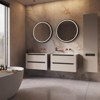 HIPP Design Phantom Ronde LED spiegel - Zwart Frame - 80 cm - Directe LED Rondom + Spiegelverwarming. Kleurenwissel en Touch Dimmer