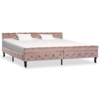 Bedframe fluweel roze 200x200 cm - thumbnail