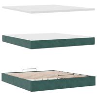 Ottoman bed met matras 180x200 cm fluweel donkergroen - thumbnail