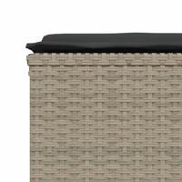 Tuinkrukken met kussens 4 st poly rattan lichtgrijs - thumbnail