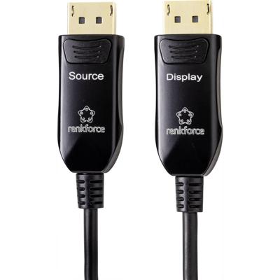 Renkforce Glasvezel / DisplayPort Aansluitkabel DisplayPort-stekker, DisplayPort-stekker 50.00 m Zwart UHD 8K @ 60 Hz, UHD 4K @ 120 Hz RF-4598012