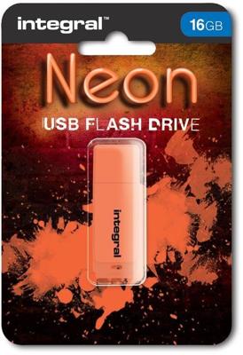 Integral Neon USB 2.0 stick, 16 GB, oranje
