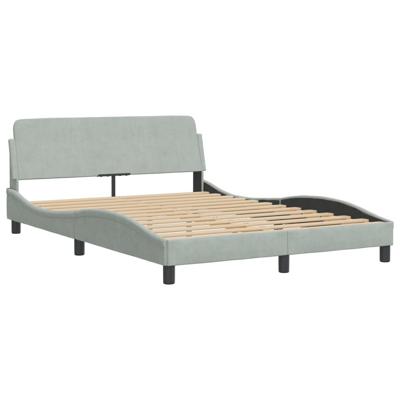 Bed met matras fluweel lichtgrijs 120x200 cm - thumbnail