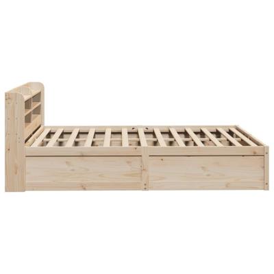 Bedframe met hoofdbord massief grenenhout 140x190 cm - thumbnail