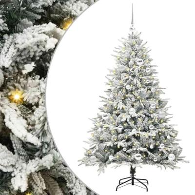 VidaXL Artificial pre-lit kerstboom met ballenset groen 150 cm