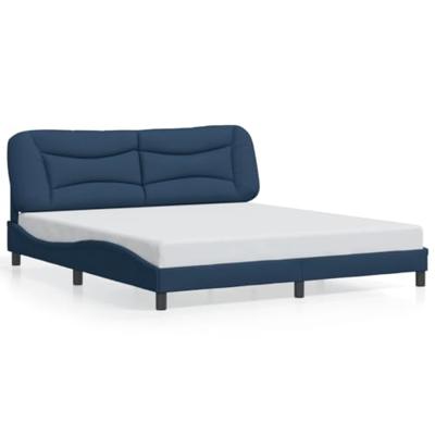 Bedframe met LED zonder matras "Hvar" 180x200 cm stof blauw