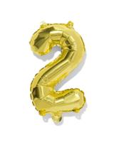HEMA Folieballon cijfer 2 30cm goud (goud) - thumbnail