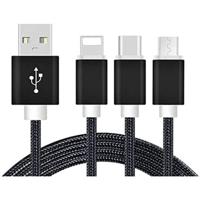 REEKIN 4260272282320 USB-laadkabel USB-A stekker, USB-C stekker, USB-micro-B stekker, Apple Lightning stekker 1.20 m Zwart - thumbnail