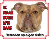Old English Bulldog Waakbord - thumbnail