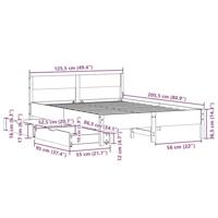 Bedframe zonder matras massief grenenhout wit 120x200 cm - thumbnail