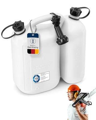 Hunersdorff Dubbele jerrycan voor brandstof | inhoud 5,5 + 3 l | natuur HDPe | L316xB145xH312mm | 1 stuk - 824900 824900 - thumbnail