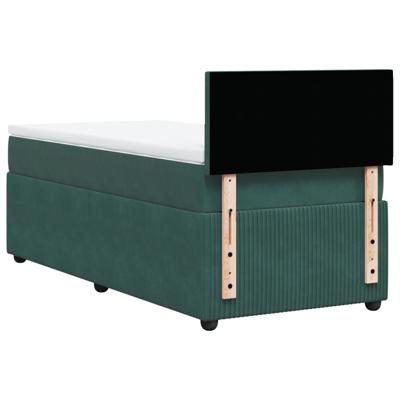 Boxspring met matras fluweel donkergroen 120x200 cm - thumbnail