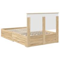 Bedframe met hoofdeinde Sonoma Eiken 120 x 200 cm Bewerkt hout - thumbnail