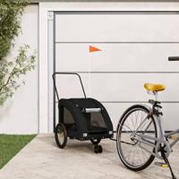 Hondenfietstrailer oxford stof en ijzer zwart - thumbnail