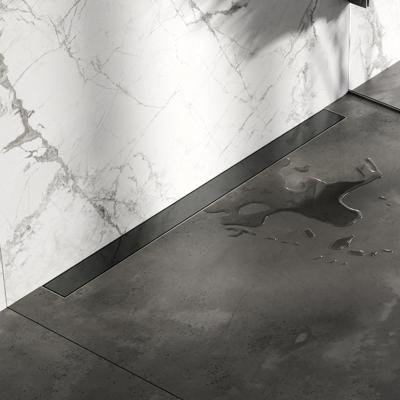 Brauer Douchegoot met Multifunctioneel Rooster en Flens Voor Wandmontage - 90 cm - Gunmetal Geborsteld Pvd