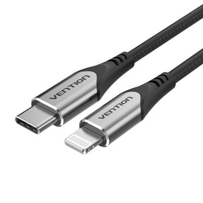 Kabel Lightning Vention TACHF Grijs 1 m (1 Stuks) - thumbnail