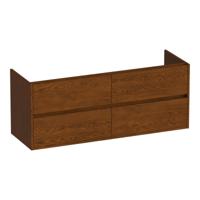 Brauer Adore - Onderkast - 140 cm - met 4 Softclose Lades Greeploos en 2 Sifon Uitsparingen - Lamellen Eiken Bruin - thumbnail