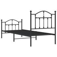 Bedframe met hoofd- en voeteneinde metaal zwart 90x190 cm - thumbnail
