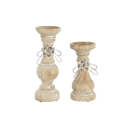 Kaarshouder DKD Home Decor Hout (9,5 x 9,5 x 28 cm) (2 Onderdelen) Kaarshouder DKD Home Decor Hout (9,5 x 9,5 x 28 cm) (2 Onderdelen)