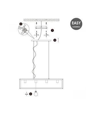 Home sweet home hanglamp Dito recht 4L - zwart