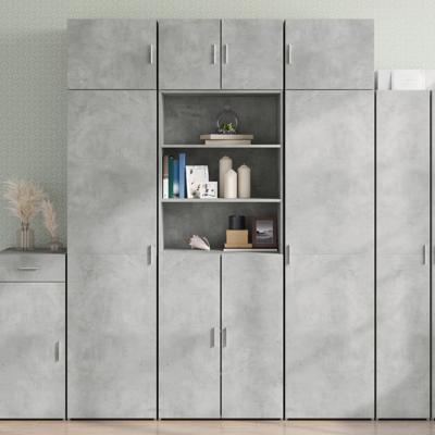 Opbergkast 70x42,5x225 cm bewerkt hout betongrijs - thumbnail