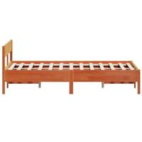 Bedframe met hoofdbord massief grenenhout wasbruin 120x190 cm - thumbnail