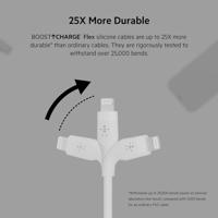 Belkin BoostCharge Flex siliconen USB Type C/Lightning-kabel (1 m), MFi-gecertificeerde 20 W PD Power Delivery-snellaadkabel voor iPhone 14/14 Plus, 13, 12, Pro, Max, mini, SE, iPad en meer – Wit - thumbnail
