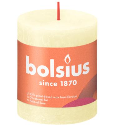 Bolsius stompkaars rustiek butter yellow 8 cm 7 cm