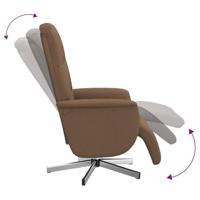 Fauteuil verstelbaar met voetensteun stof bruin - thumbnail