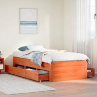 Bedframe zonder matras met lades grenenhout wasbruin 100x200 cm - thumbnail