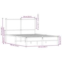 Bedframe zonder matras metaal gerookt eikenkleurig 120x190 cm - thumbnail