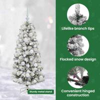 VidaXL Kunstmatige inklapbare kerstboom groen en wit 120 cm - thumbnail