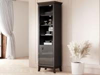 Bibliotheek TIROSA 1 deur hoogglans antraciet met led - thumbnail