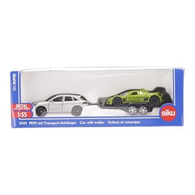 Siku Auto met aanhanger en sportauto (1:55) Siku Auto met aanhanger en sportauto (1:55)