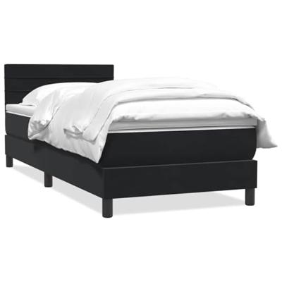 Boxspring met matras fluweel zwart 80x220 cm