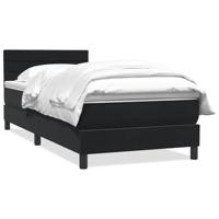 Boxspring met matras fluweel zwart 80x220 cm - thumbnail