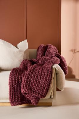 Nohr Plaid 'Alvis' 170 x 130cm, kleur Burgundy