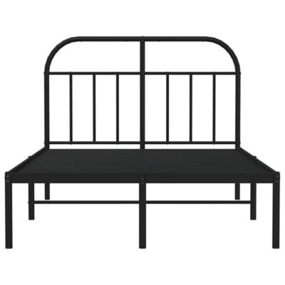 Bedframe met hoofdbord metaal zwart 120x190 cm