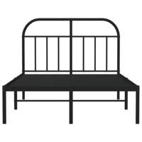 Bedframe met hoofdbord metaal zwart 120x190 cm - thumbnail