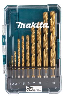 Makita D-72849 Spiraalboorset 1 mm, 2 mm, 3 mm, 4 mm, 5 mm, 6 mm, 7 mm, 8 mm, 9 mm, 10 mm 1 stuk(s)