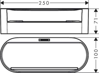 Opbergbakje Diep HansGrohe WallStoris Mat Zwart - thumbnail