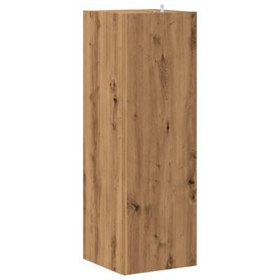 Hoekkast 33x33x100 cm bewerkt hout artisanaal eikenkleur