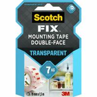 Dubbelzijdig plakband Scotch Transparant 19 mm x 1,5 m - thumbnail