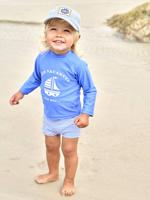Badpak baby T-shirt anti-UV + shorty blauw - thumbnail
