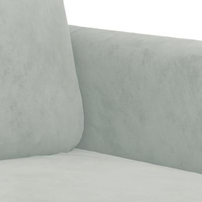 Tweezitsbank 140 cm fluweel lichtgrijs - thumbnail