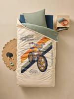 Bedset dekbedovertrek en kussensloop kind BMX zandbeige - thumbnail