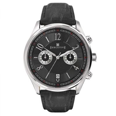 Executive Button Down Dual Time Staal 42mm | EX-1006-04 Executive Button Down Dual Time Staal 42mm | EX-1006-04