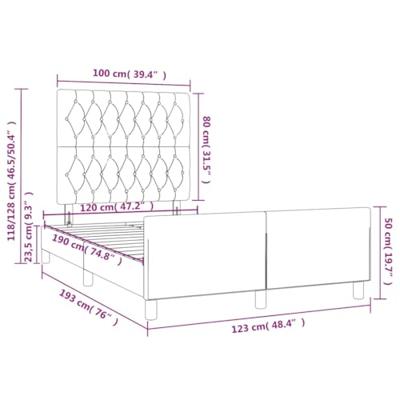 Bedframe zonder matras 120x190 cm fluweel roze Bedframe zonder matras 120x190 cm fluweel roze