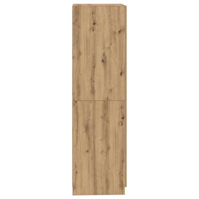 Kledingkast 80x52x180 cm bewerkt hout artisanaal eikenkleurig - thumbnail